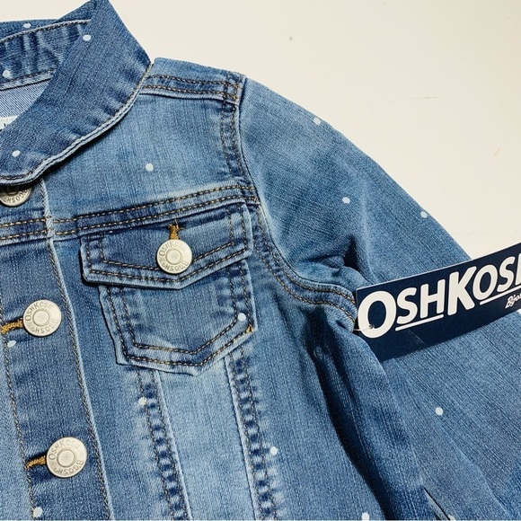 NEW OshKosh B'gosh Toddler Girls' Dot Print Denim Jacket - Picture 5 of 8